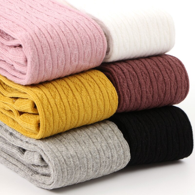 Baby Herfst Winter Solid Candy Kleur Panty Voor Baby Peuter Kid Meisje Geribbelde Kousen Katoen Warm Panty Strakke 0-6Y