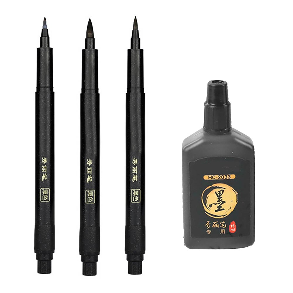 Pluma de caligrafía pluma de mano plumas para caligrafía pincel plumas para caligrafía marcadores y plumas para escribir bolígrafos de tinta negra marcador de arte Oficina escuela tinta