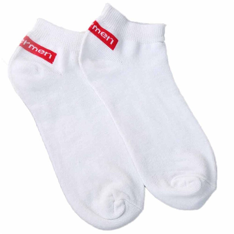 1 Pair Unisex Summer Women Men Couple Comfortable Stripe Cotton Casual Daily Sock Slippers Short Ankle Socks: White