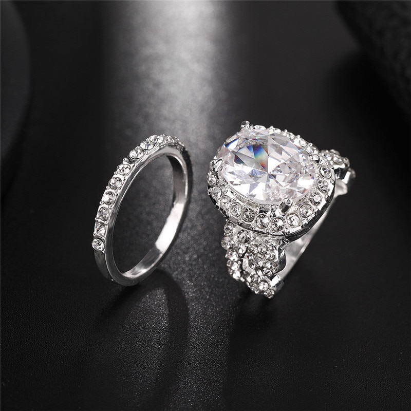 Blaike Charm Silver Color Rings For Women Luxury Zircon Wedding Engagement Ring Jewelry Birthday