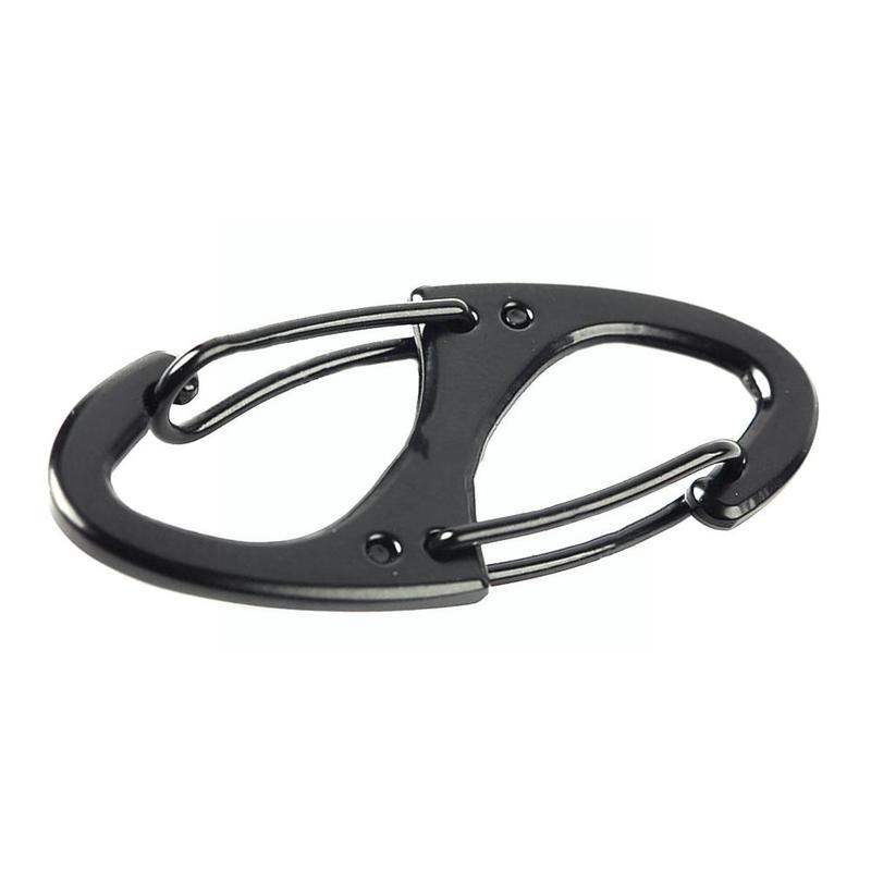 2/5/10pcs Aluminum Chain Clip Double Snap Hook Karabiner Snap Camping Hook Balck Ring B7i9