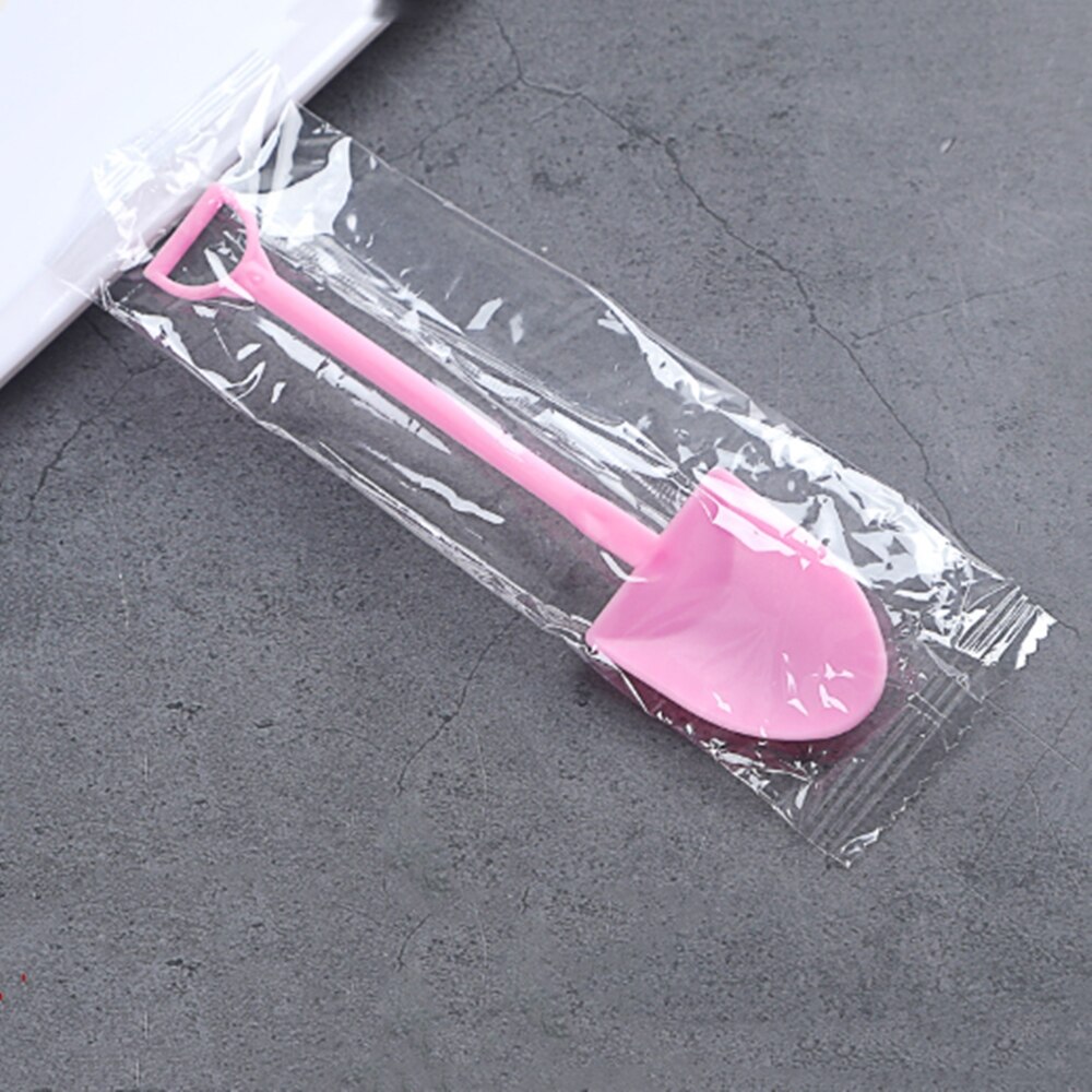100x Dessert Lepel - Pudding Lepel - Shovel Vorm - Wegwerp Plastic - 12x3cm