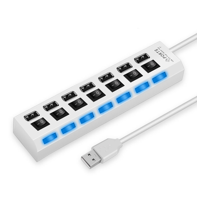 Usb-keskitin 2.0 moni usb-portti 4/7 -porttia keskitin usb nopea hab-sovitin on/off-kytkimellä usb-jakaja pc-tietokoneelle