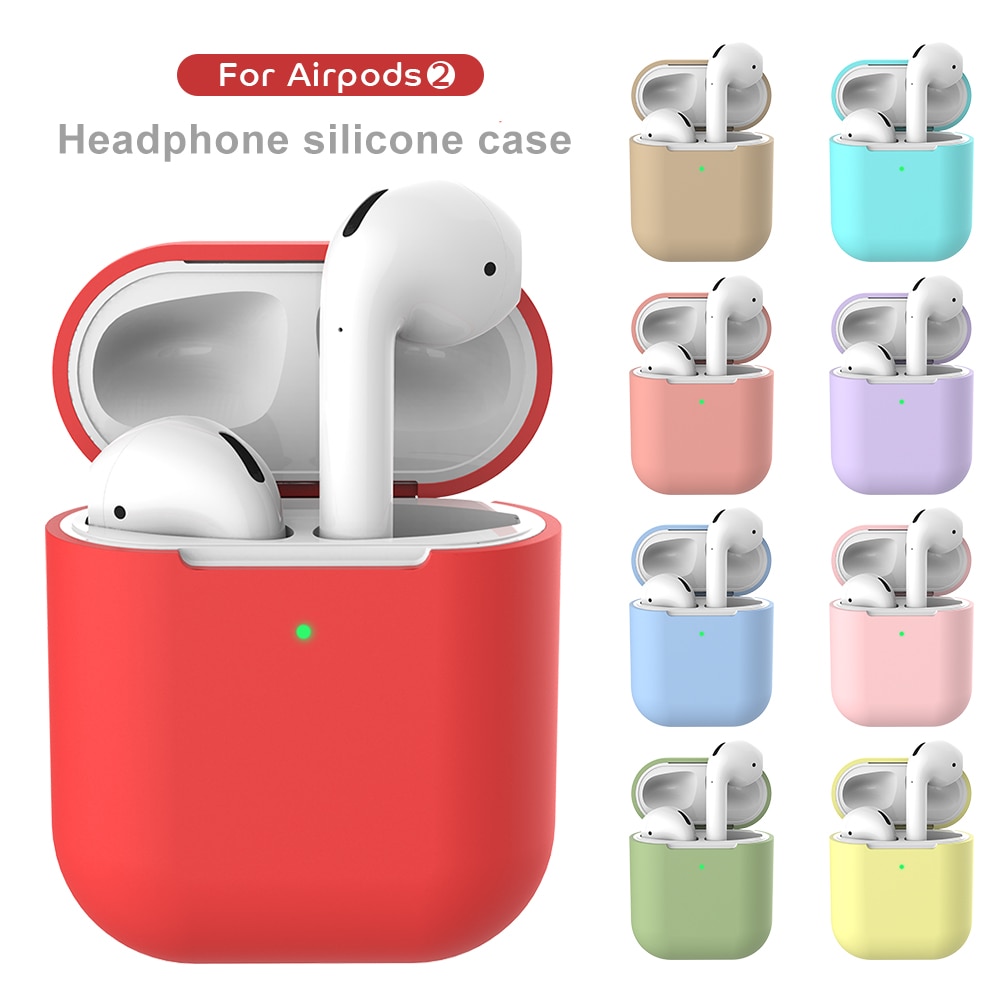 VAORLO Silicone Case For Apple AirPods2 TWS Earbuds i20 i30 i60 i10 Waterproof Shockproof Soft Protector Cover Skin Accessories