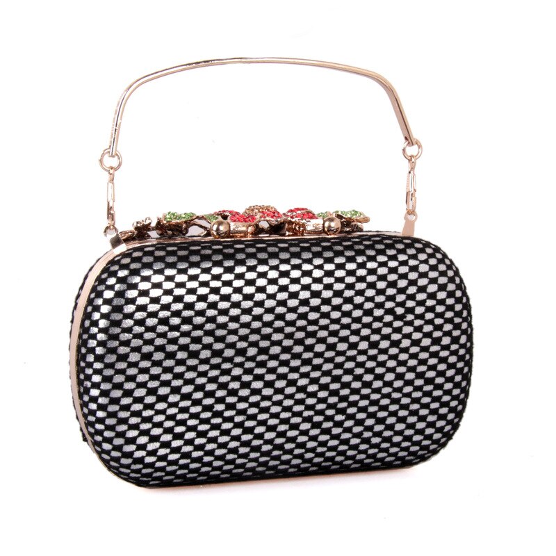 Blonder mesh svart clutch veske aften vesker clutches kvinner fargerik diamant veske hard case middag kjole skulderveske