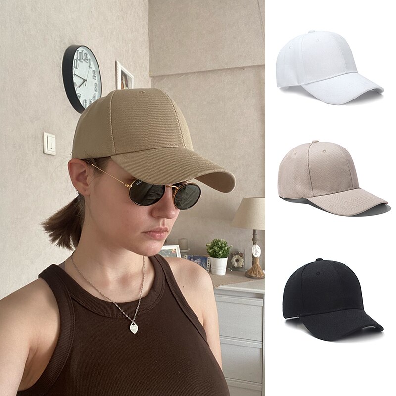 Einfarbig Baseball Kappe Frauen Sonnenblende Kappen Sommer Außen Einstellbare Baumwolle Snapback Hüte Männer Vati Hütte