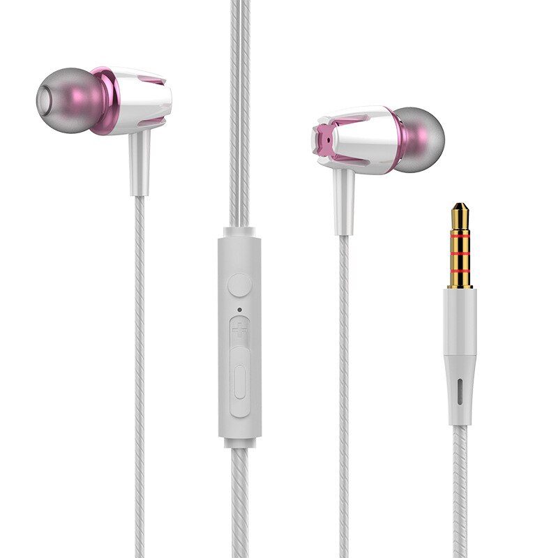 3,5mm verdrahtet Kopfhörer Mit Subwoofer Earbuds Verstellbaren Volumen Kopfhörer Musik Sport Spielen Headset Mit mic Für Xiaomi IPhone: Schwarz Violett