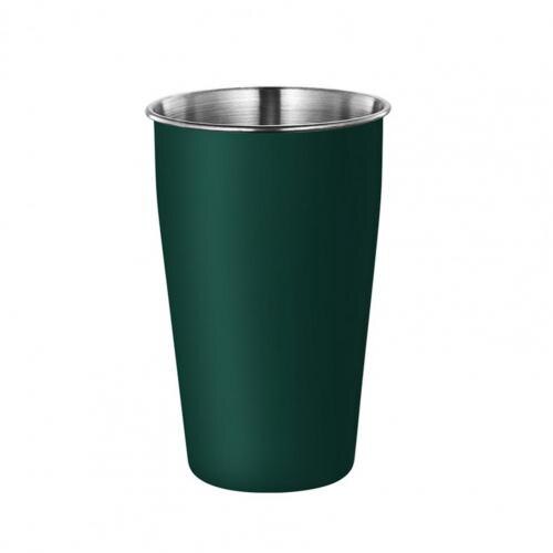 350/500ml Espresso Cups Stainless Steel Stackable Mug Coffee Cups Juice Beer Mug Water Cup Tumblers Coffee Mug Drinking Cup: Atrovirens 500ml