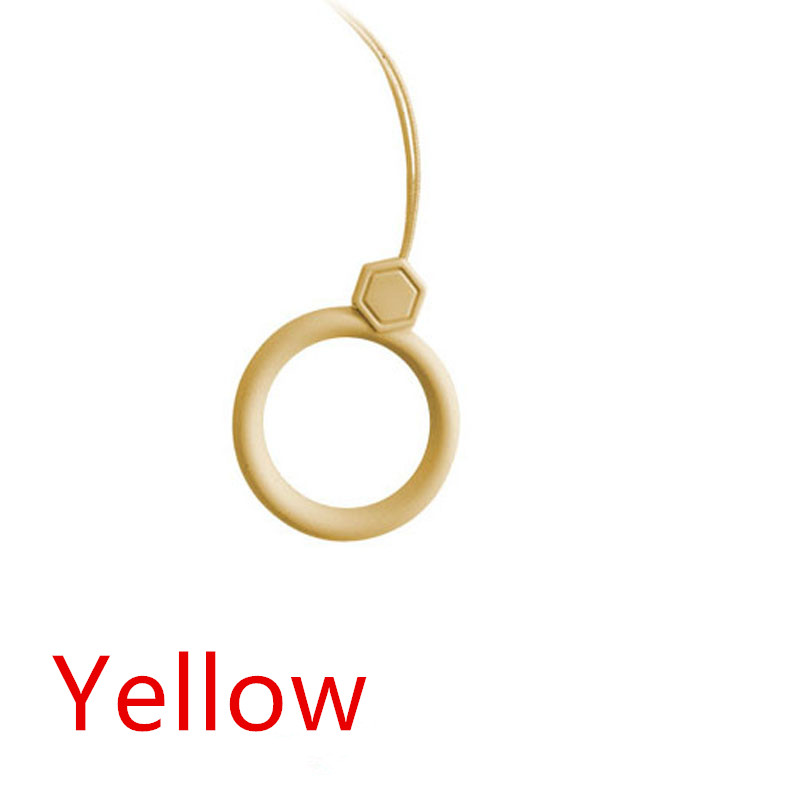 Silicone ring mobile phone lanyard Silicone ring Mobile phone U disk universal silicone shatter-resistant: Yellow