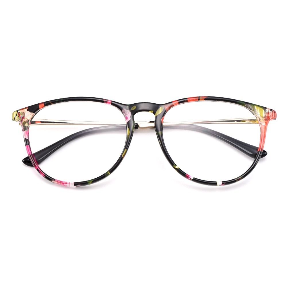 Gmei Optical Floral Round Women Glasses Frames Brand Prescription Eyeglasses Optical Frame Eyewear H8039