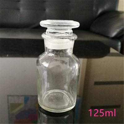 Reagensflaske kemisk testflaske tomme stearinglas glasflaske fremstilling af stearinglas stearinlys dåser beholder stearinlys forsyninger: 125ml gennemsigtige