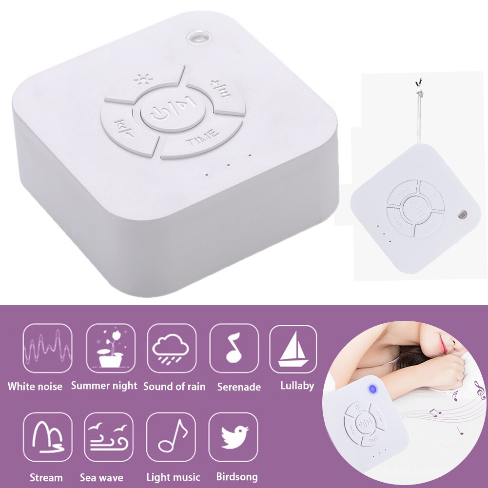 Home Relaxing Sounds Led Aid USB Charging Sleep Machine White Noise Breathing Light Adults Insomniac Music Mini Timer Baby