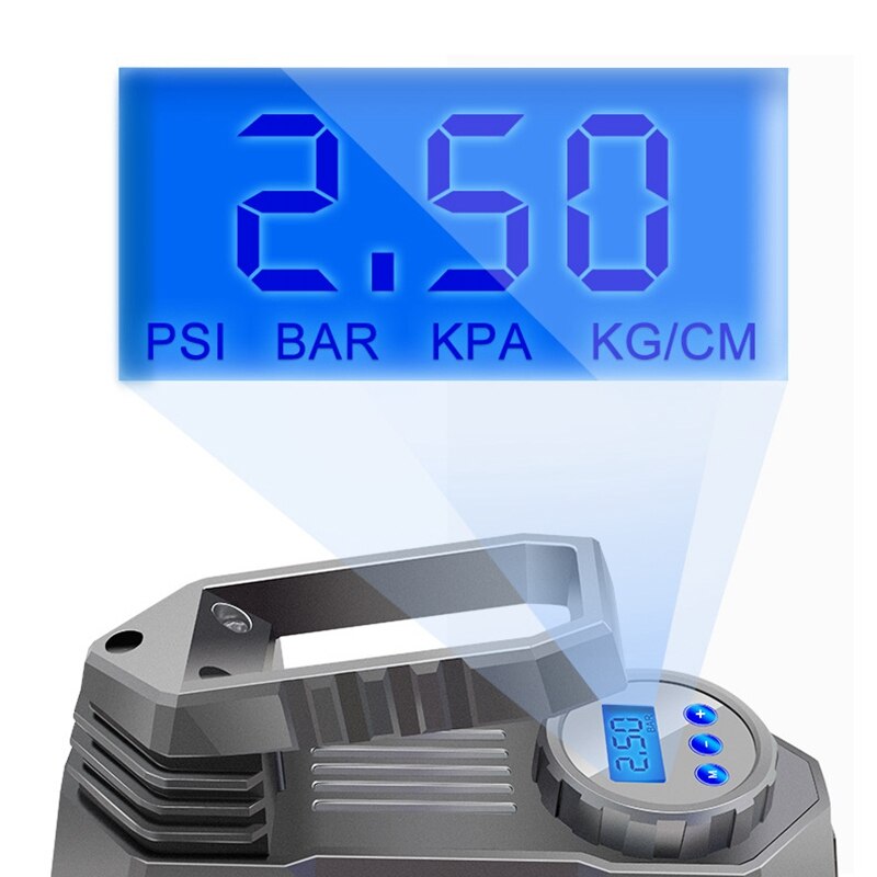 Portable Air Compressor Tire Inflator 12V Car Tire Pump with Pressure Gauge Bright Emergency Flashlight