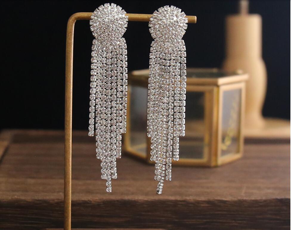 Bling bling sæt kroner øreringe brude smykker tilbehør bryllup diadem rhinestone krystal hovedstykke formel bolero brude wrap