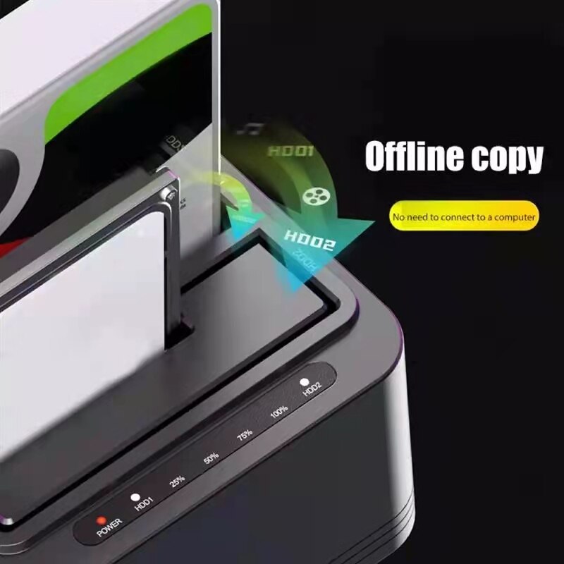 Hdd Behuizing Ssd Case 2-Bay Sata Hdd Docking Station 3.5/ 2.5 USB3.0 Dual Bay Docking Station Hdd kloon Duplicator Functie