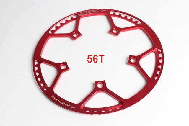Litepro 45t 47t 53t 56t 58t polkupyörän kampipyörä 14 16 18 20 tuuman taitettavalle pyörän ketjupyörälle 130 bcd kampi: Punainen 56t