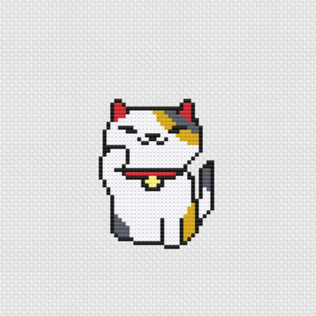 Lucky Cat Cross Stitch Pattern DMC Cross Stitch Chart Printed Version, Medium: Default Title