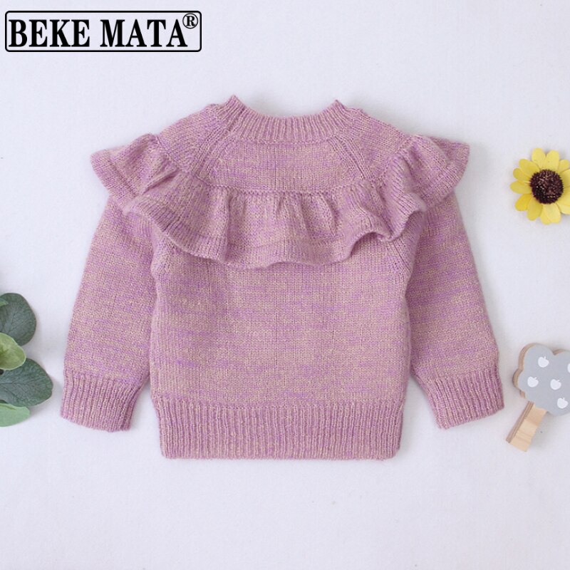 Ropa para bebé niña otoño , suéter tejido para niña con volantes, suéter de manga larga de algodón para niños pequeños, suéter para bebé, ropa de cárdigan