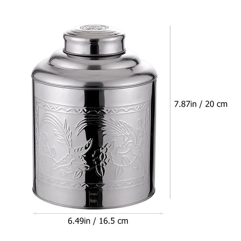 Stainless Steel Tea Canister Airtight Sealed Storage Jar Vacuum Grain Cereals Can Coffee Flour Milk Powder Sugar Tea Container
