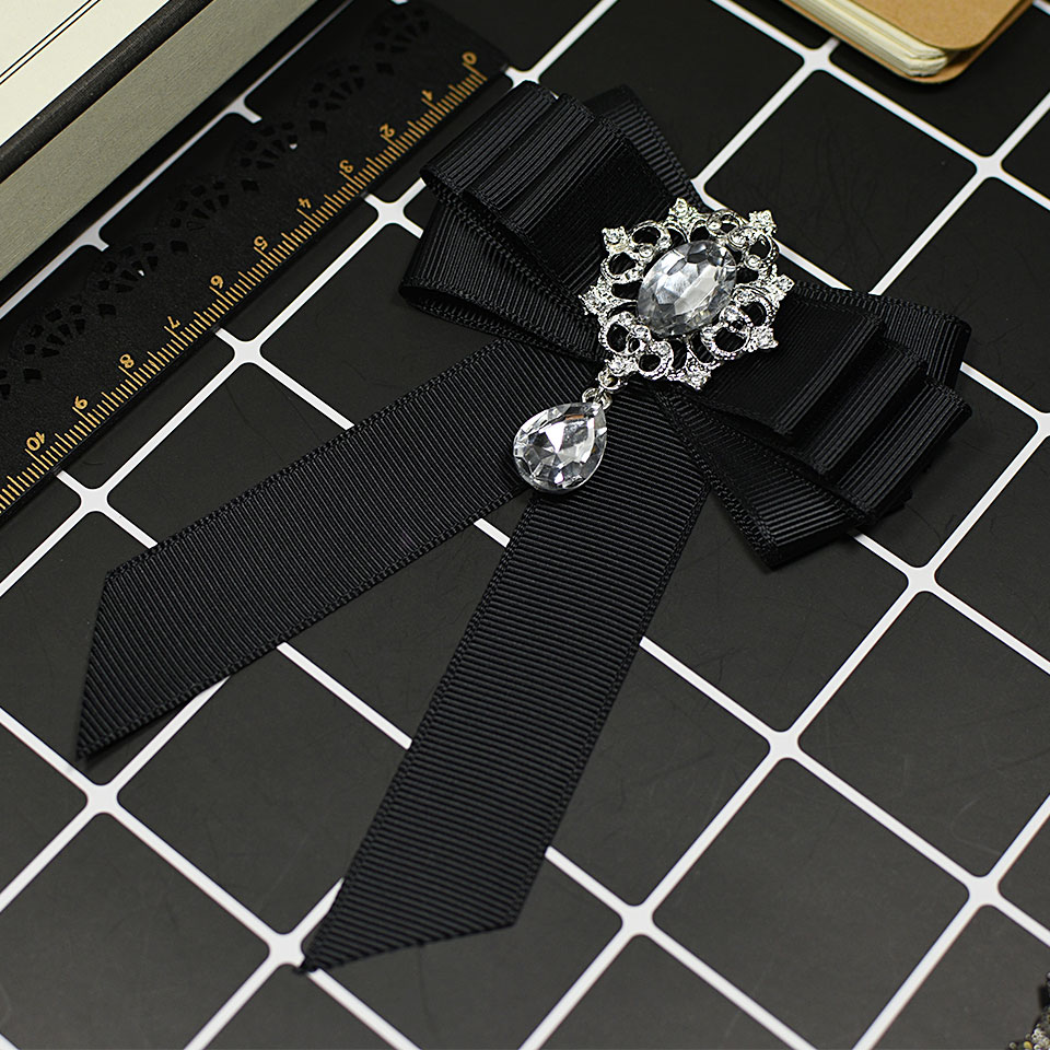 I-remiel – Broche en velours rouge, nœud papillon, col, broches, chemisier, vêtements pour femmes, accessoires, bijoux à la
