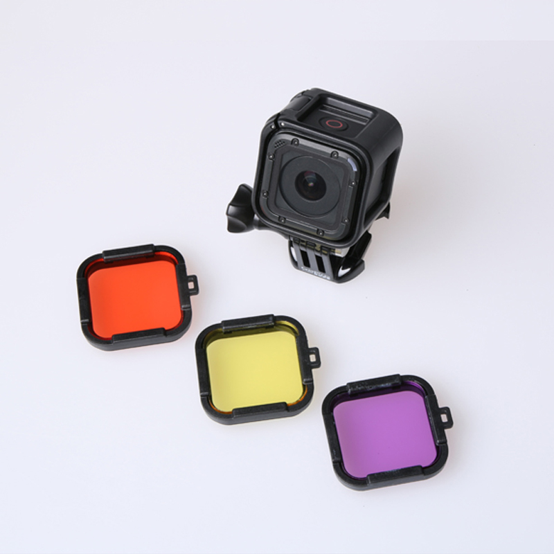 Filtro de lentes para cámara go pro hero 5 session Hero 4, filtro uv de buceo para Gopro HERO 4 s /5s, accesorios de cámara de 4S, 3 uds.
