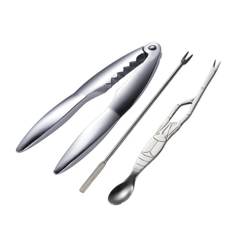 Juego de cucharas y pinzas para mariscos y camarones, utensilio de acero inoxidable para la cáscara de cangrejo, XMT-HOME, pinzas