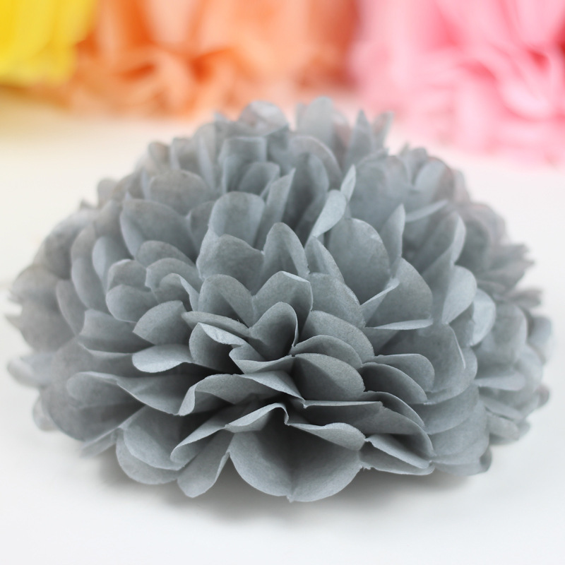 15cm farverige pompon silkepapir pom blomsterkugler til bryllup boligdekoration fødselsdagsfest indretning diy håndværk papir blomst: M