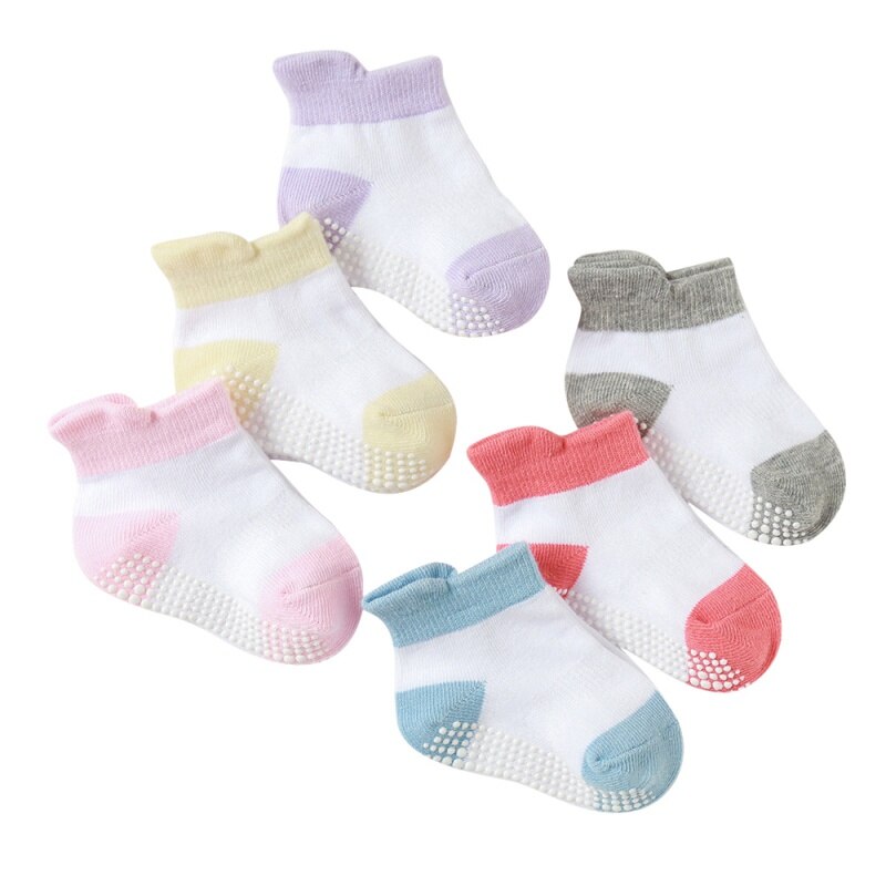 Peuter Katoenen Sokjes Baby Meisjes Jongens Lente-Herfst Vloer Sokken Antislip Zuigeling Kids Sokken Voor 0-5Y 6 Paren/partij