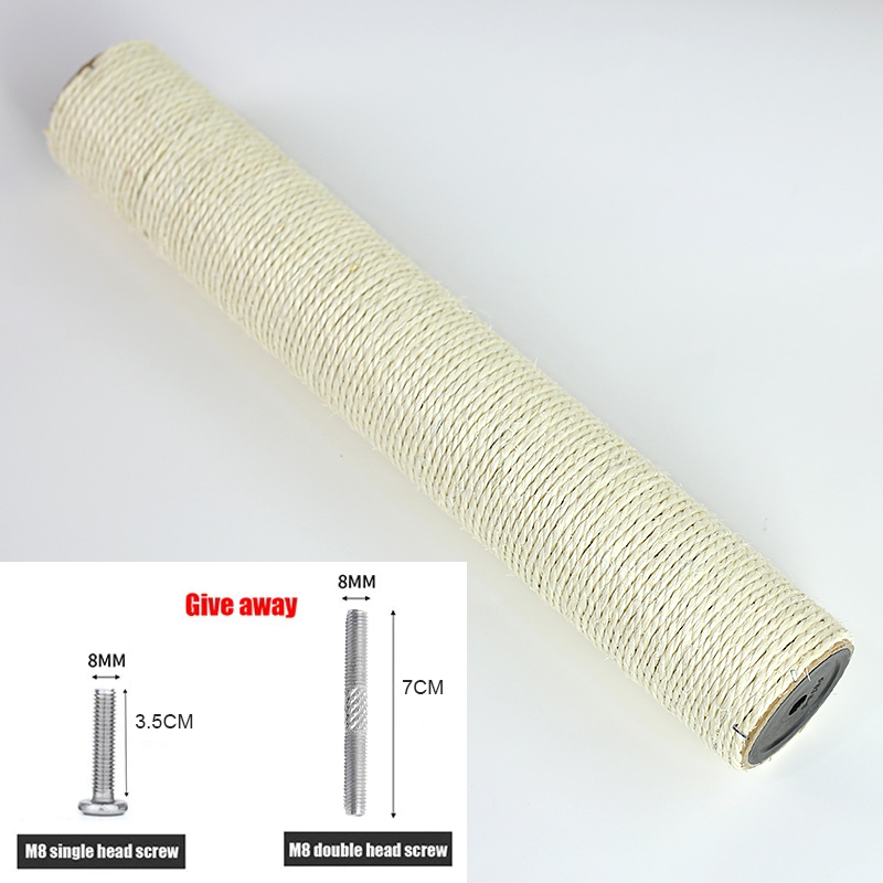 Cat Scratching Post Replacement Sisal Tree Refill Pole with M8 Screw Sisal Scratch Post Replacement Parts and Extension Post: L / GRAY