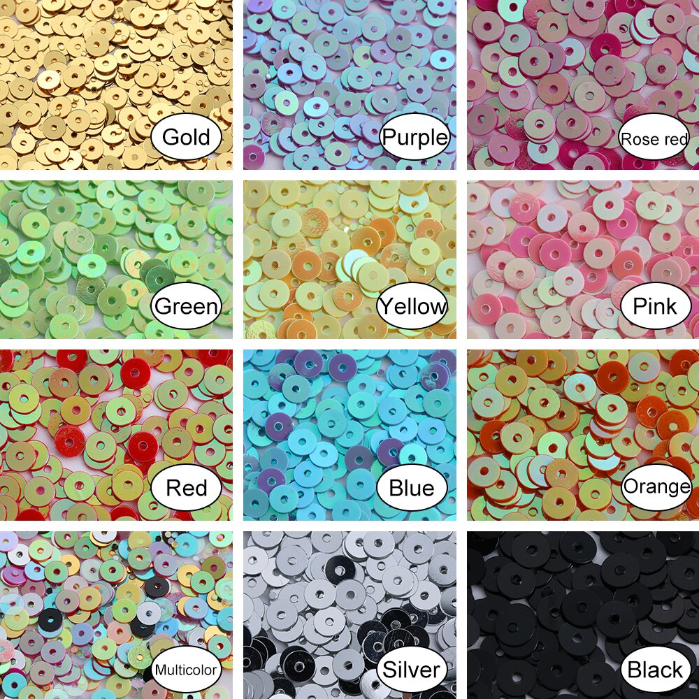 1000 stuks/zak 4mm veelkleurige losse plastic pailletten voor thuis, feest, bruiloft, decoratie, versiering, doe-het-zelf, knutselen, naaien, accessoires