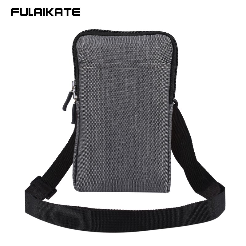 FULAIKATE borsa in Denim impermeabile per telefono uomo donna borsa a tracolla per Power Bank auricolare fondina in vita con tasca per carte