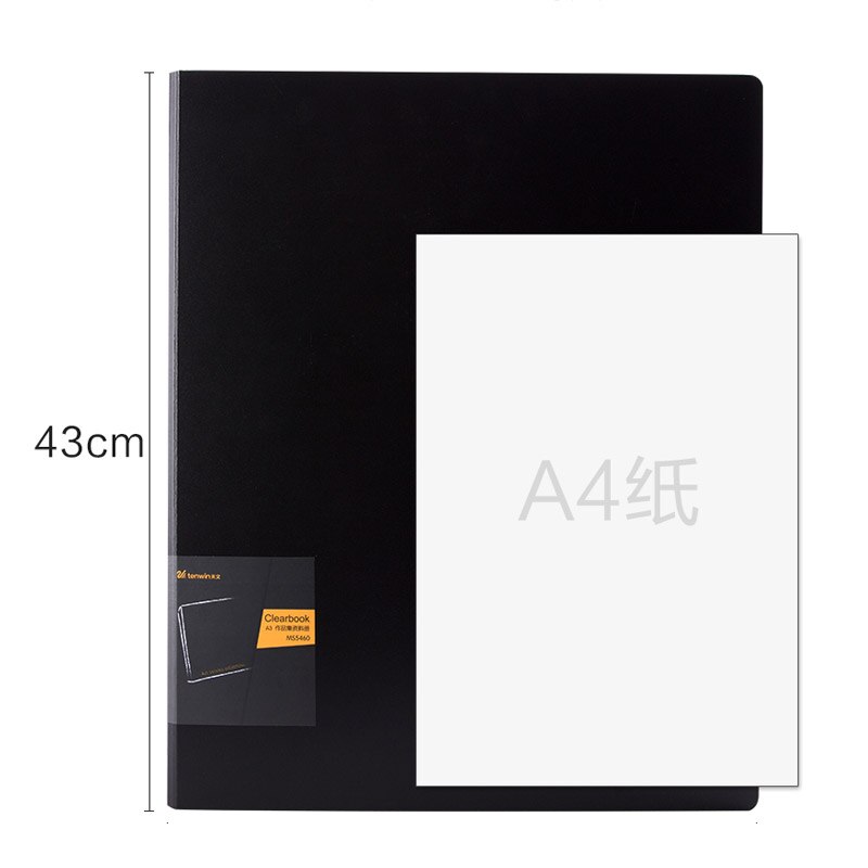 A3/A4/8K document presentation folder 430*350mm 20 page transparent folder vertical insert document booklet Art Works collection