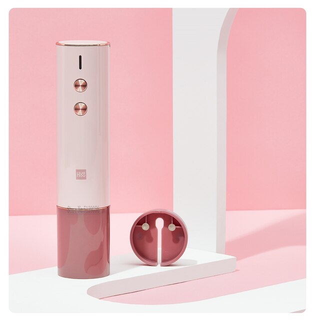 Original Xiaomi Automatic Red Wine Bottle Opener Stopper Fast Decanter Set Stopper Electric Corkscrew Foil Cutter Cork Out Tool: Pink