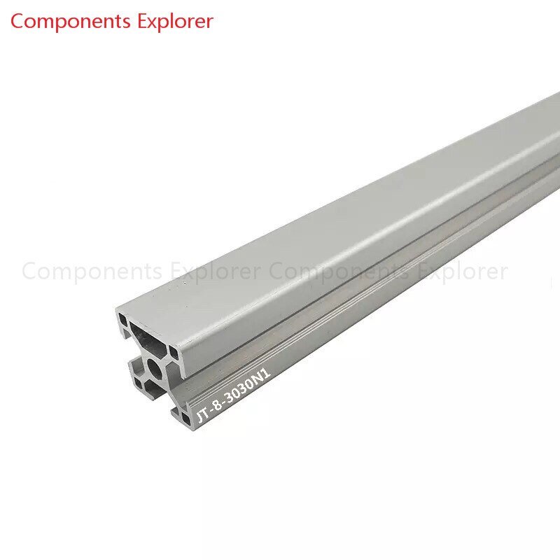 Willekeurige Snijden 1000mm 3030 Een Edge Aluminium Extrusie Profiel, Zilverachtige Kleur.