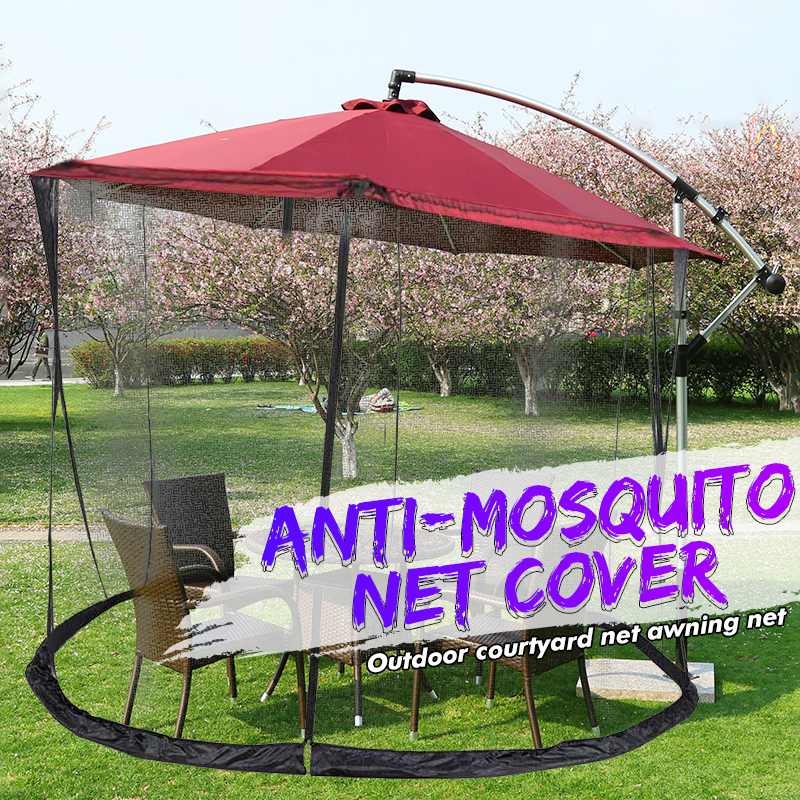 Udendørs camping vandretelt solbeskyttelse solskærm anti-myggenet lysthus paraply baldakin gaze cover dobbelt dør buet søjle