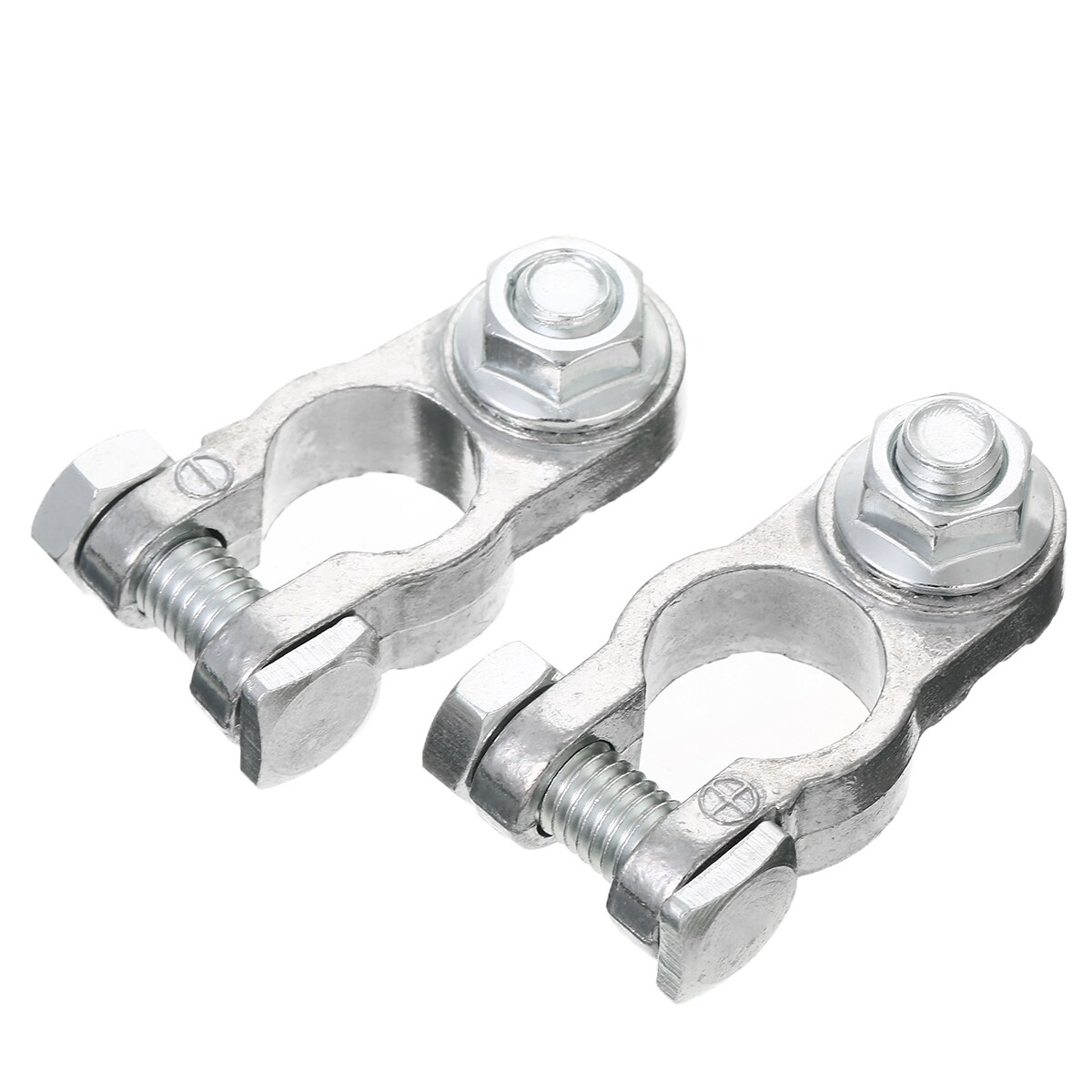 2pcs M8 Positive+Negative Battery Terminal Clamp Connector Auto Batteries Adapter Accessories for Car Van Boat