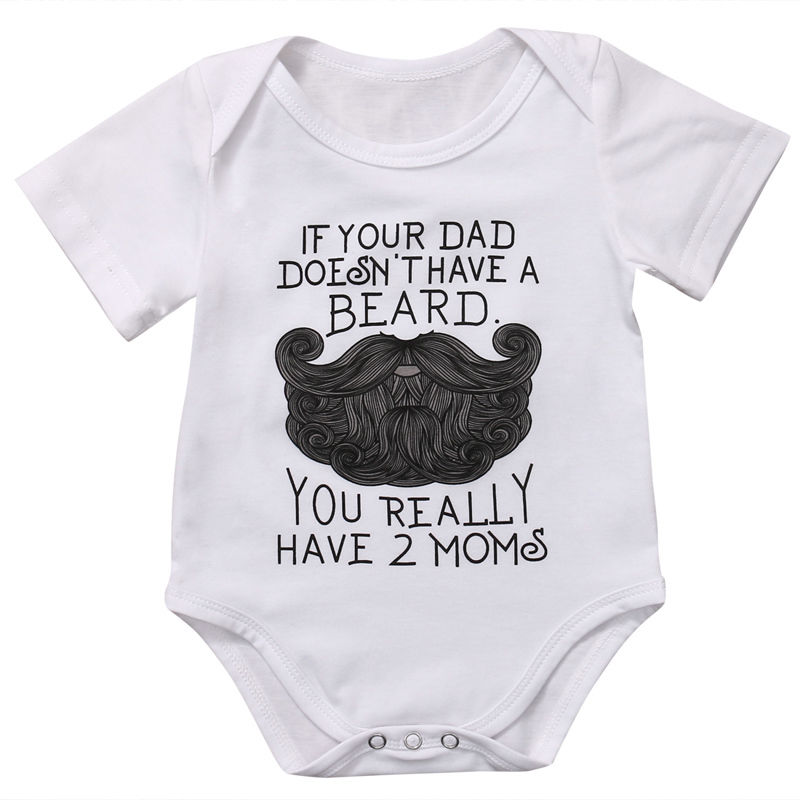 Pasgeboren Baby Jongen Meisje Baard Daddy Letters Grappige Baby Kleding Bodysuit Jumpsuit Zomer Casual Outfits: 6m