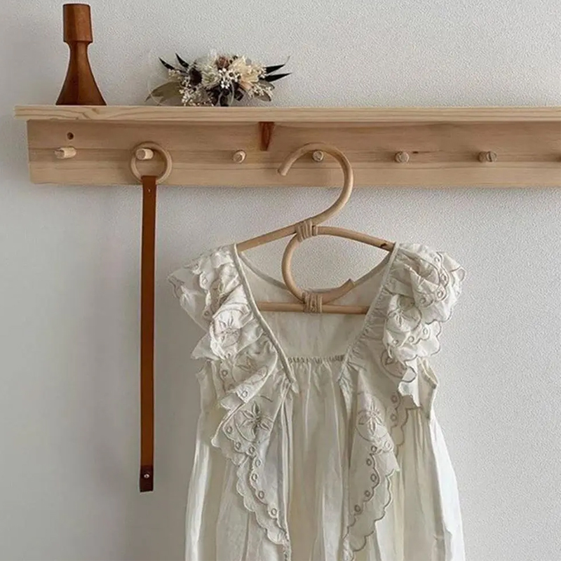 Perchero de ratán hecho a mano, perchero de ratán para niños y adultos, perchero, organizador de ropa, colgador de vestido, ganchos de pared, percha para niños