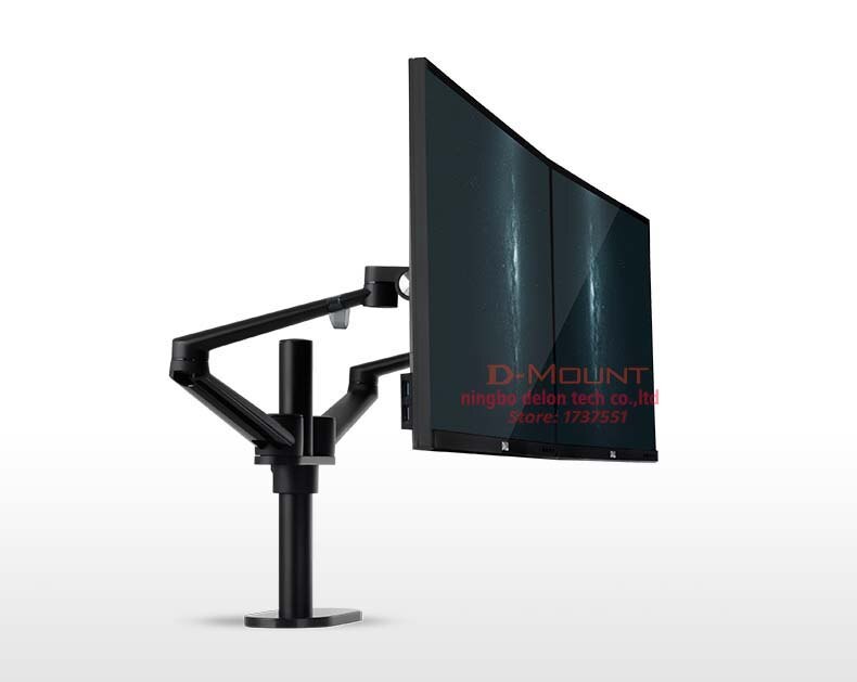 neue OL-2 Aluminium Höer Einstellen 17-32 &quot;Dual Bildschirm Monitor Halfter Arm voll-Bewegung Monitor Halterung Schreibtisch Stand TV Montieren: Schwarz