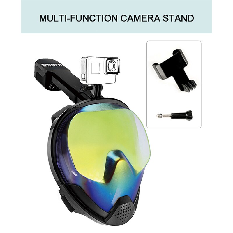 Full Face Underwater Snorkeling Mask Panoramic View Anti-UV Anti-Fog Swimming Training Snorkel Scuba Underwater Diving Mask