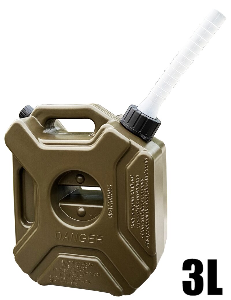 3L Portable Motorcycle Fuel Tank Spare Jerry Can Gas Plastic Car Gokart Oil Container ATV UTV Gasoline Petrol Tanks Canister: Green Tank only