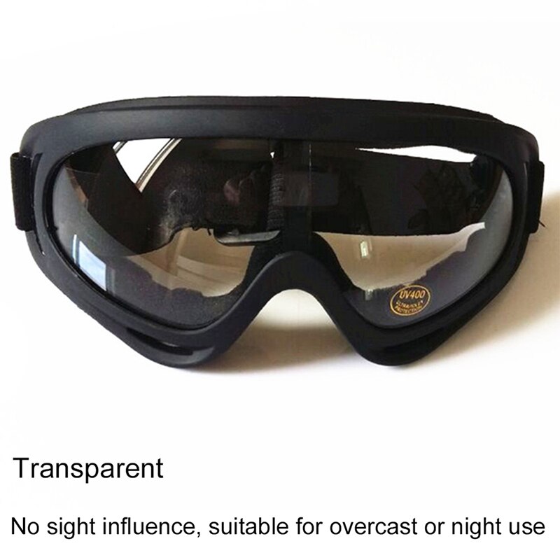 1 stk 5 farver uv -beskyttelse vindtætte beskyttelsesbriller motorcykel cykling snavs cykel atv briller briller: Klar