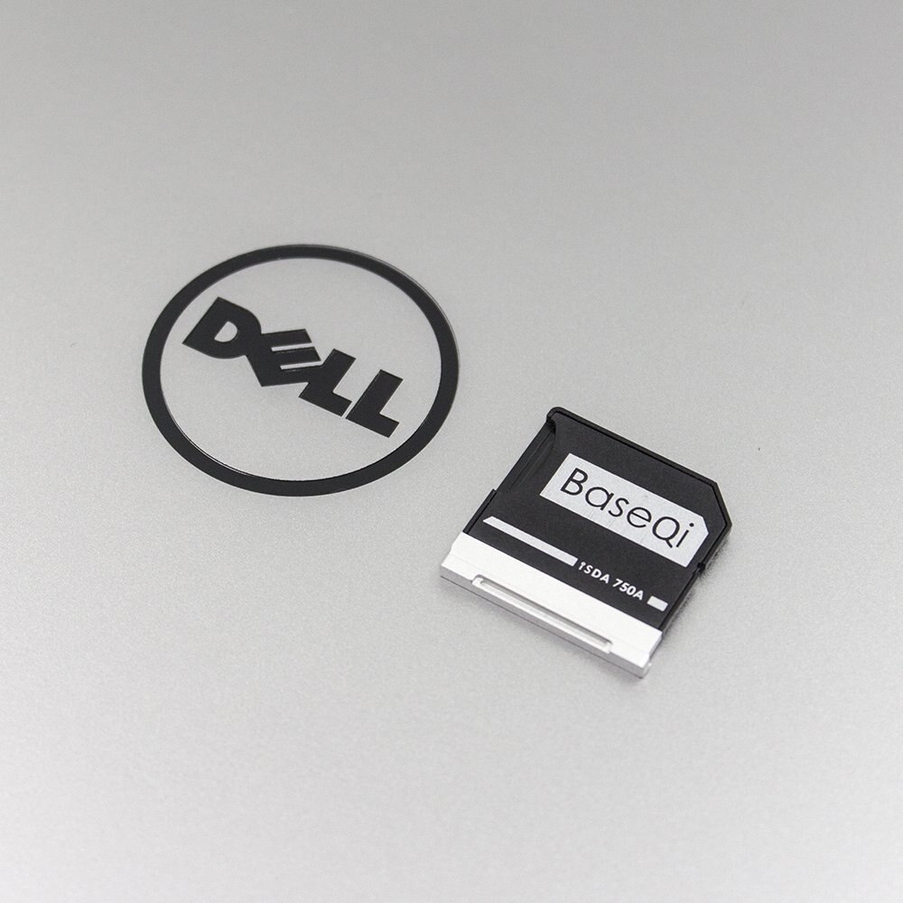 BaseQi Dell 750A Aluminum Stealth drive Micro SD/TF Card Adapter SD Card Reader For Dell XPS 15-inch (9550) and Dell m5510