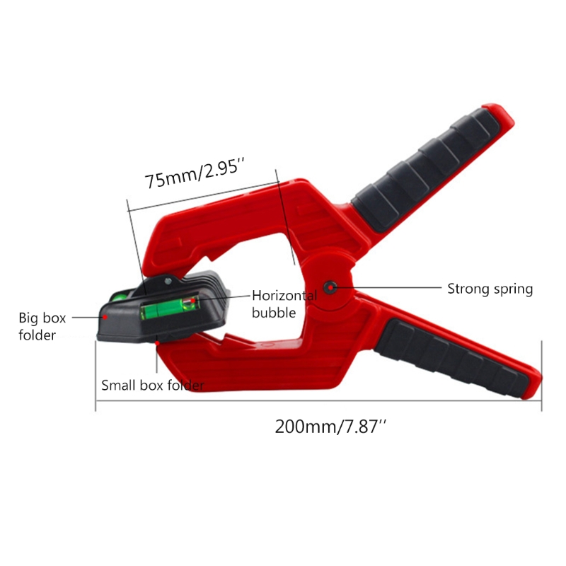 Multifunction Strong Spring Clamp with Spirit Levels Adjustable Heavy Duty Clip Quick Grip for Woodworking Clamping DIY