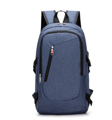 Fzmbai unisex ryggsäck för fritidsresor med usb-laddare port herr college student oxford ryggsäckar: Blå