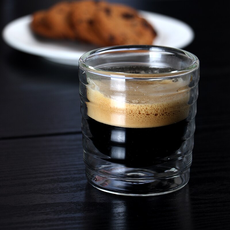 Ensemble de 2 tasses à café à double paroi de 150ml | Isolées et résistantes à la chaleur, ensemble pour expresso latte tasse de boissons à café de 5.1oz