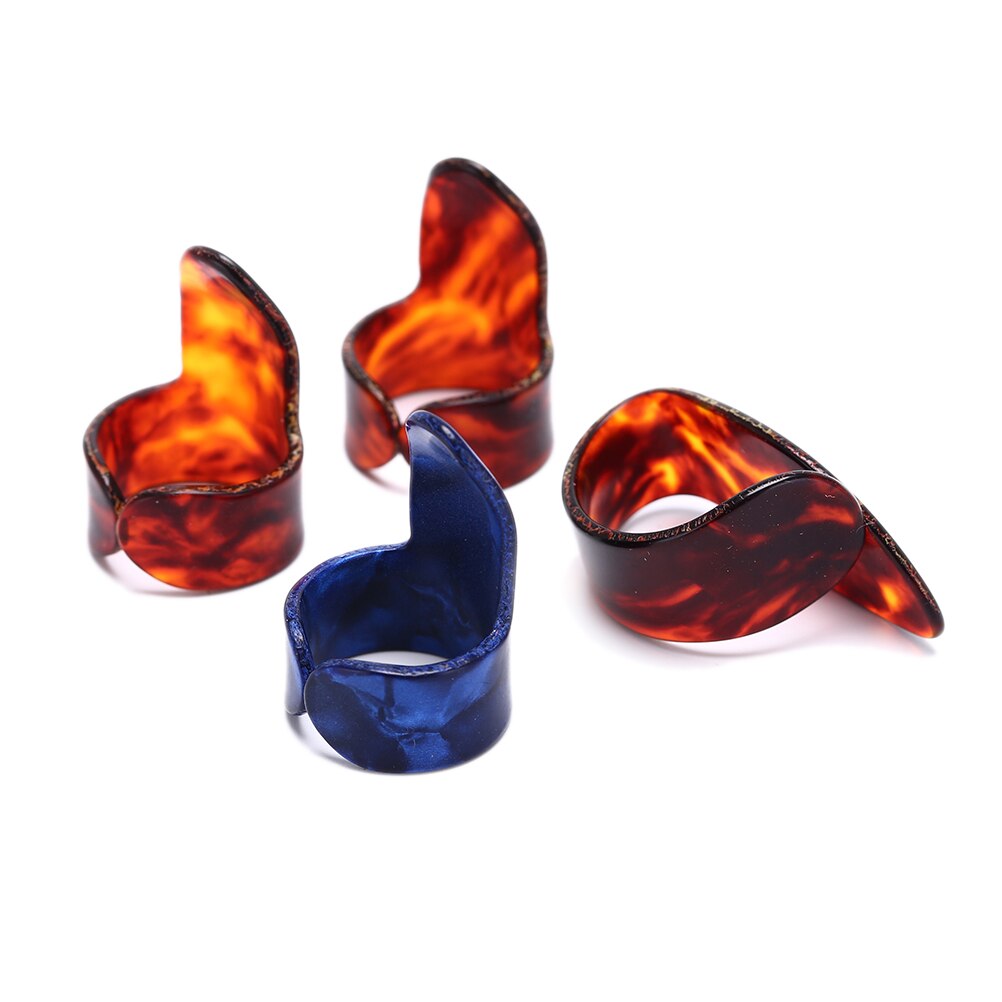 4Pcs/set Finger Guitar Picks Celluloid Finger Thumb Guitar Pick Mediator Celluloid Thumb Pick Fingerpicks