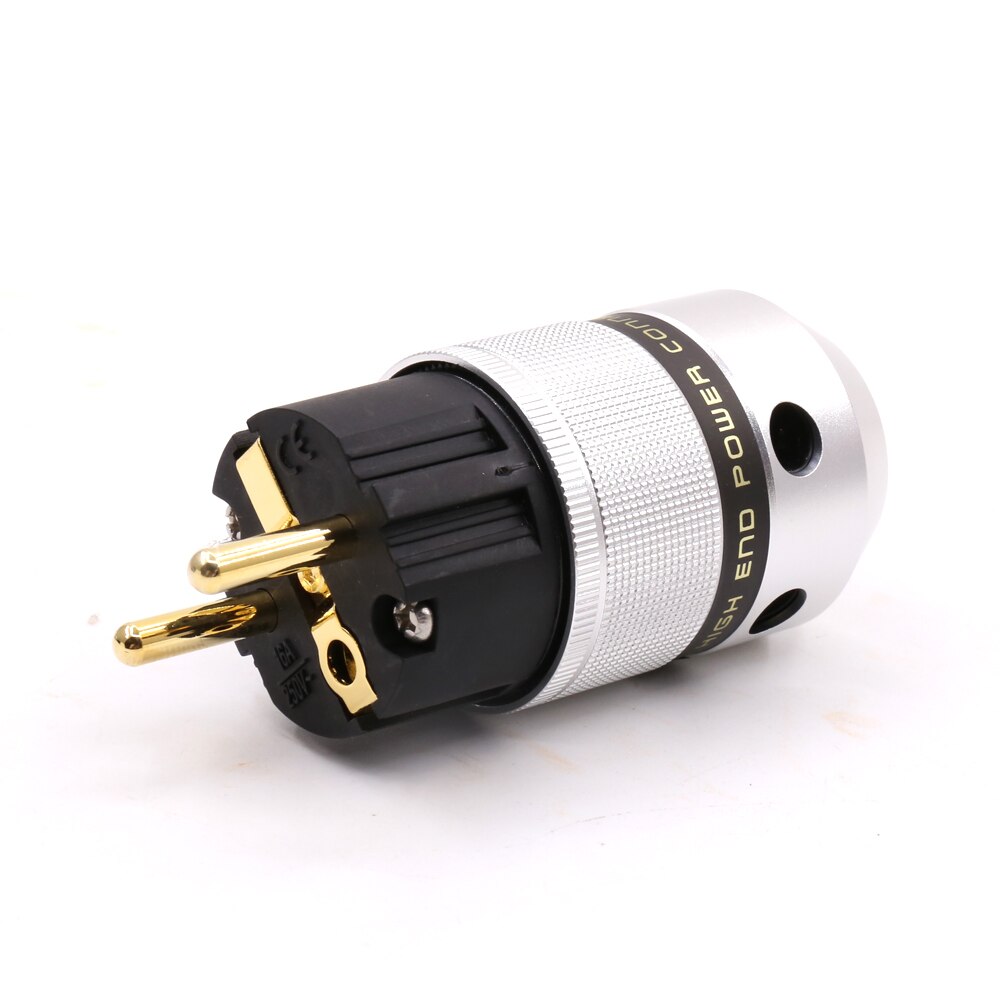 HI-End Gold Plated EU Schuko male plug Power Cable European standard Power Connector