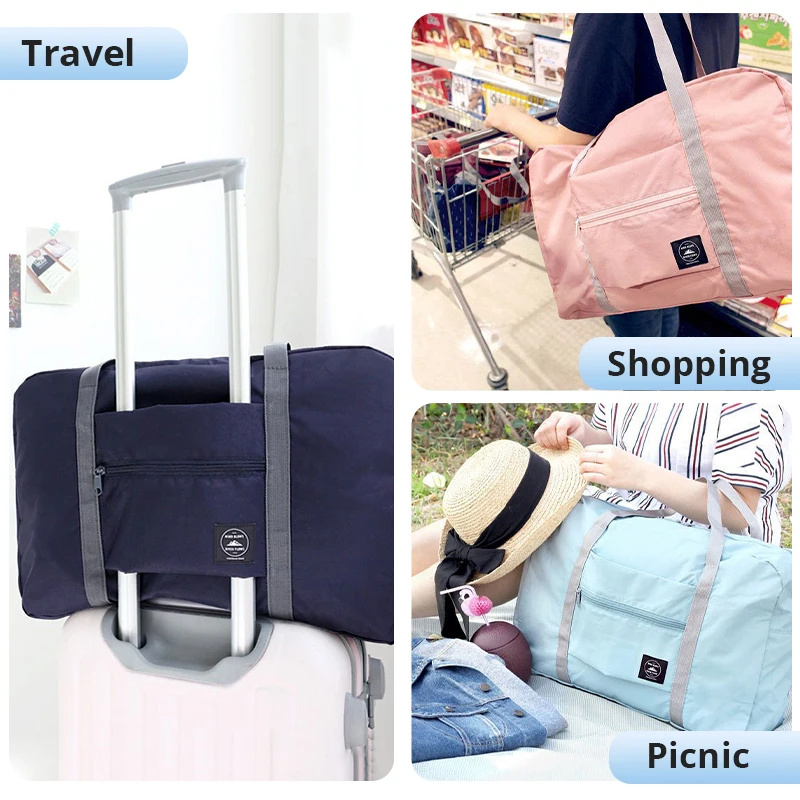 Bolsa de viaje plegable, bolsa de almacenamiento de viaje, bolsas de almacenamiento de viaje, equipaje de embarque, bolsos de ropa, Picnic, casa móvil, bolso grande