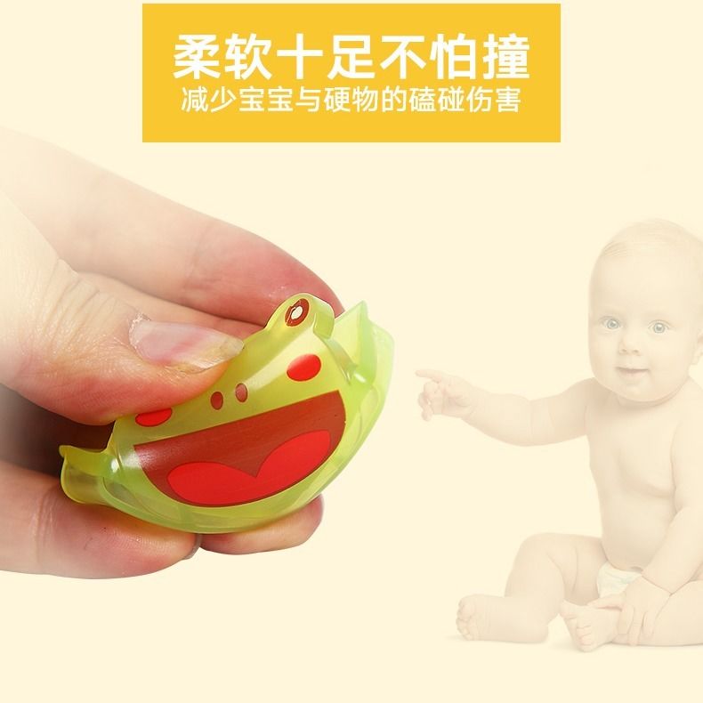 Cute cartoon frog children baby safety thickened transparent table corner soft protective cover anti-collision corner protector